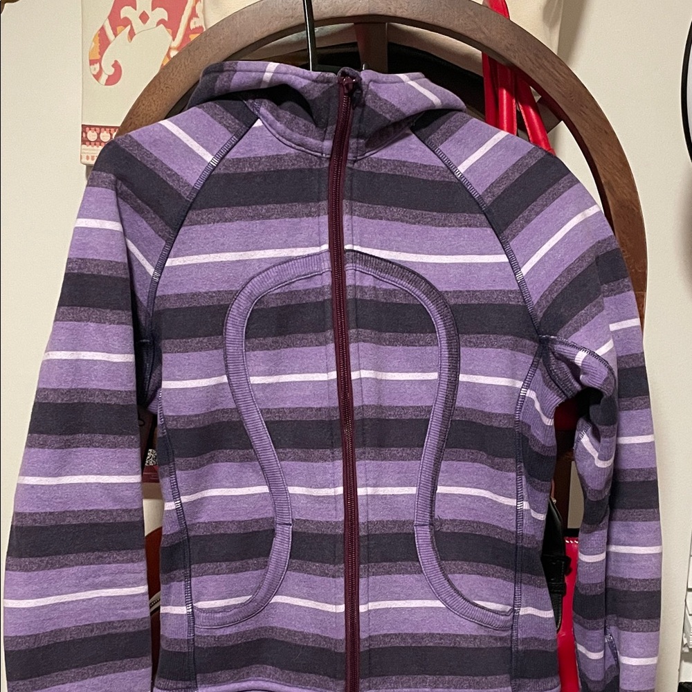 Lululemon Striped Purple striped zip up